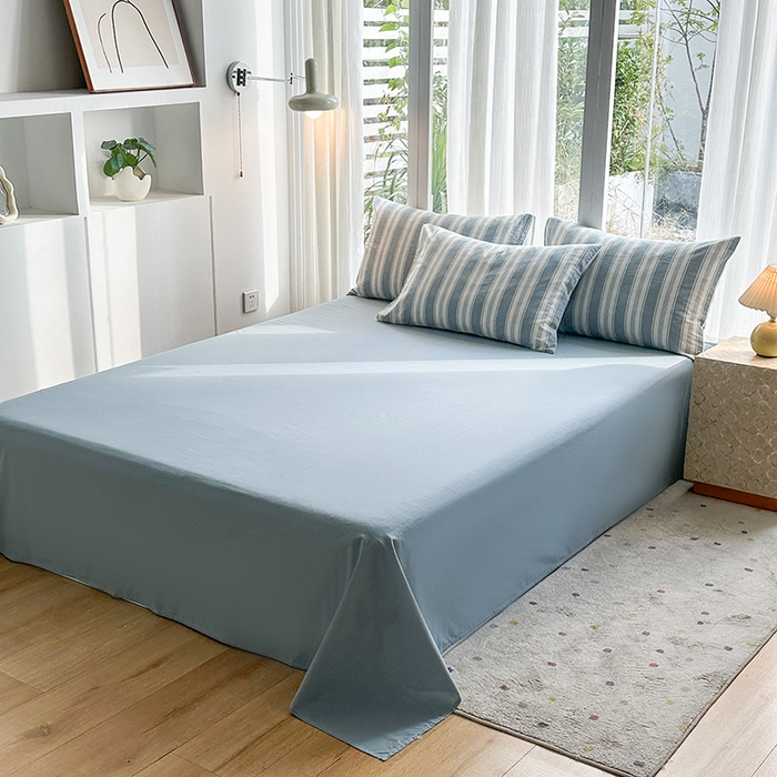 91家纺网 家纺一手货源 找家纺 尚品本色2025年新款简约风全棉水洗棉格子条纹系列四件套拉斐尔兰