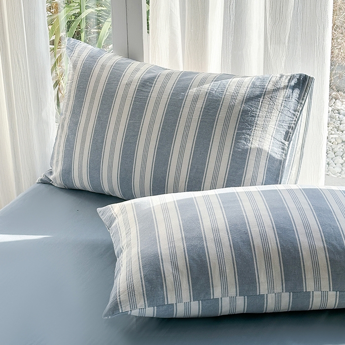 91家纺网 家纺一手货源 找家纺 尚品本色2025年新款简约风全棉水洗棉格子条纹系列四件套拉斐尔兰