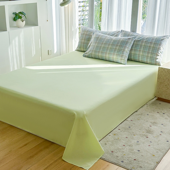 91家纺网 家纺一手货源 找家纺 尚品本色2025年新款简约风全棉水洗棉格子条纹系列四件套米兰兰格