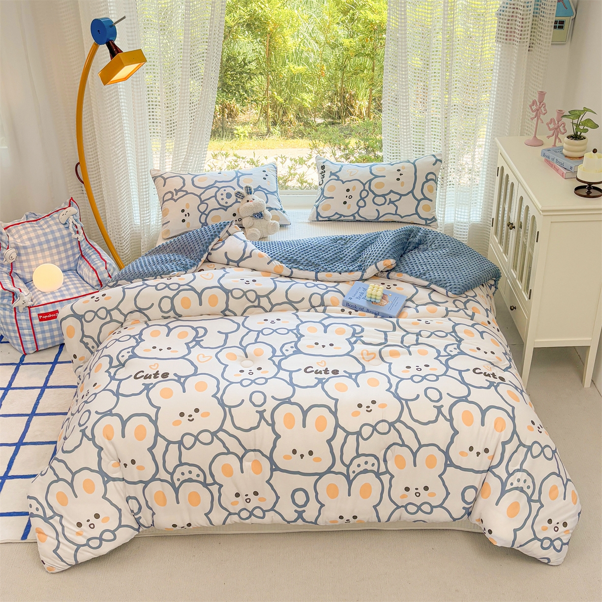 恒畅 2025新款A类针织棉大豆被被子被芯 可爱兔