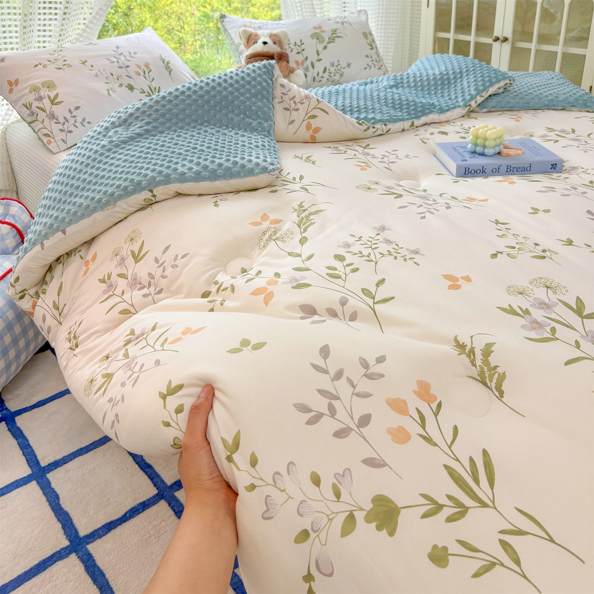 91家纺网 家纺一手货源 找家纺 恒畅 2025新款A类针织棉大豆被被子被芯 铃梦芊芊