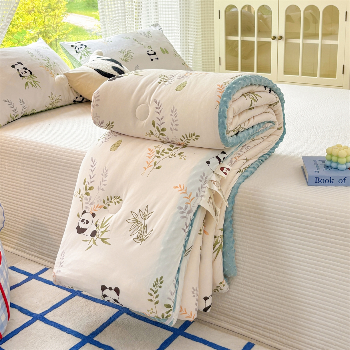 91家纺网 家纺一手货源 找家纺 恒畅 2025新款A类针织棉大豆被被子被芯 趴趴熊