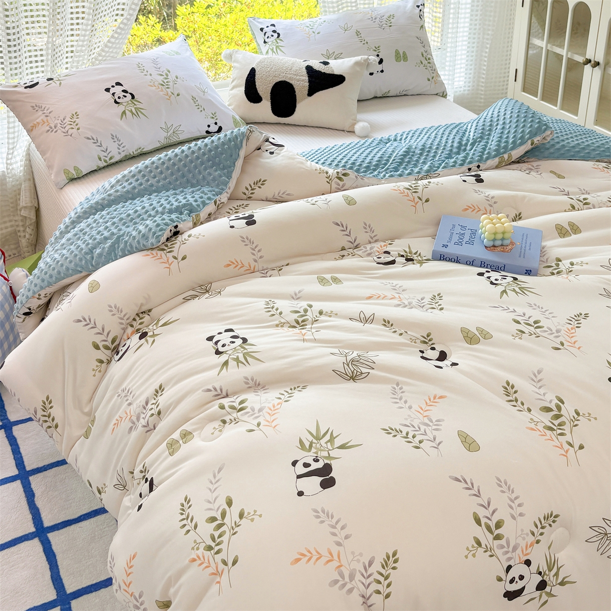 91家纺网 家纺一手货源 找家纺 恒畅 2025新款A类针织棉大豆被被子被芯 趴趴熊