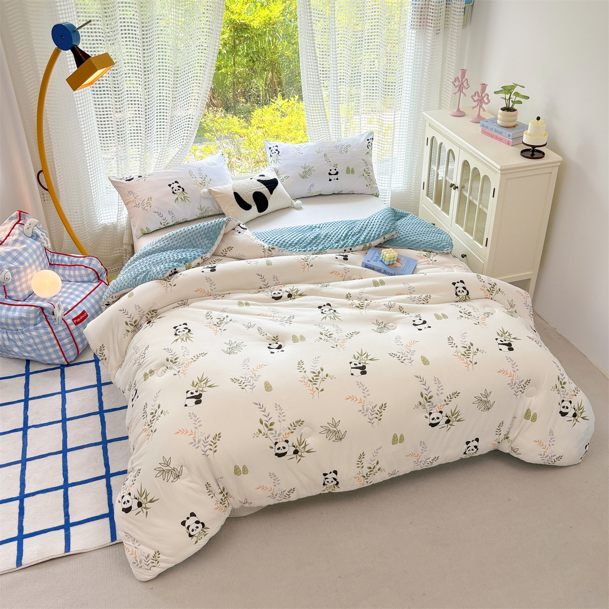 91家纺网 家纺一手货源 找家纺 恒畅 2025新款A类针织棉大豆被被子被芯 趴趴熊