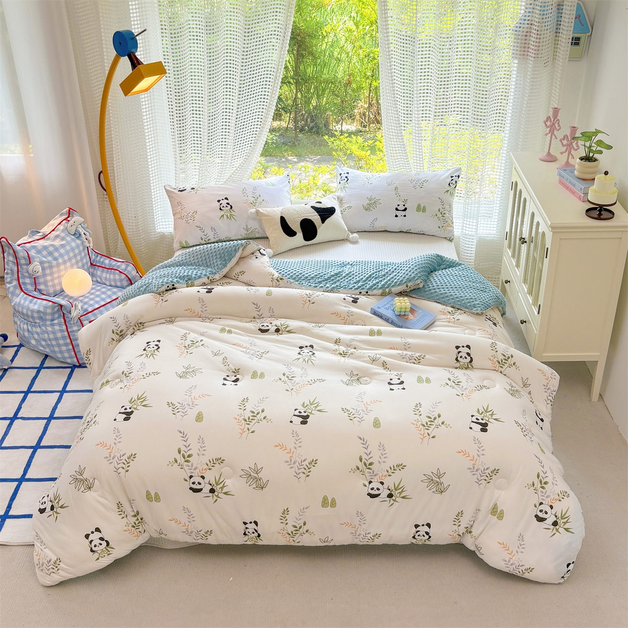 91家纺网 家纺一手货源 找家纺 恒畅 2025新款A类针织棉大豆被被子被芯 趴趴熊