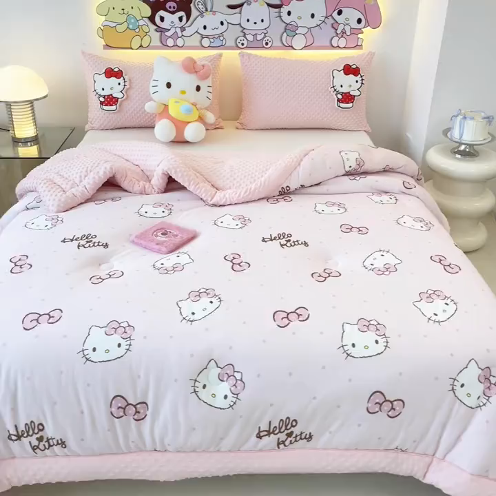 91家纺网 家纺一手货源 找家纺 （总）花满路 2024新款儿童三丽鸥迪士尼系列秋冬豆豆被冬被春秋被被子被芯