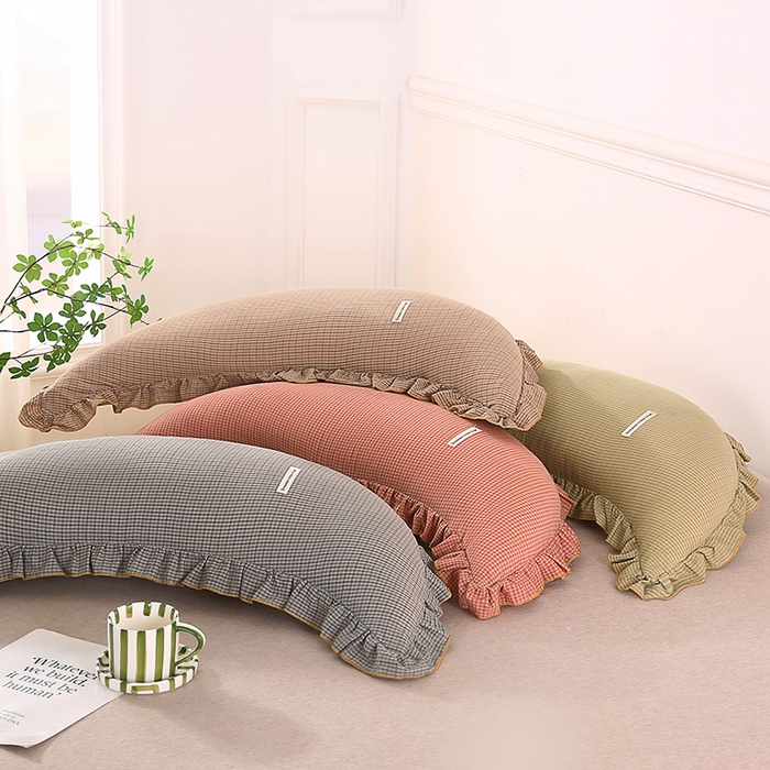 91家纺网 家纺一手货源 找家纺 金牛枕芯 2025新款全棉棉麻月亮抱枕 组合图仅供参考不可下单