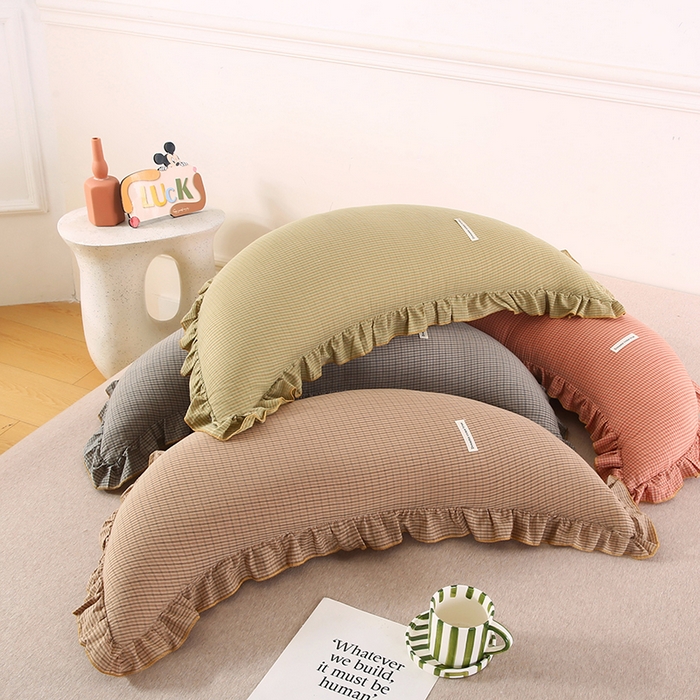 91家纺网 家纺一手货源 找家纺 金牛枕芯 2025新款全棉棉麻月亮抱枕 组合图仅供参考不可下单