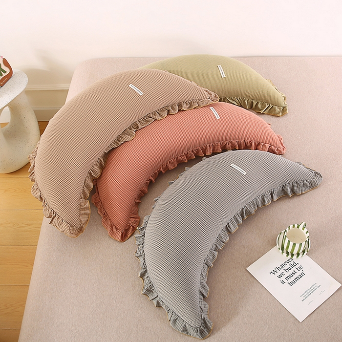 91家纺网 家纺一手货源 找家纺 金牛枕芯 2025新款全棉棉麻月亮抱枕 组合图仅供参考不可下单