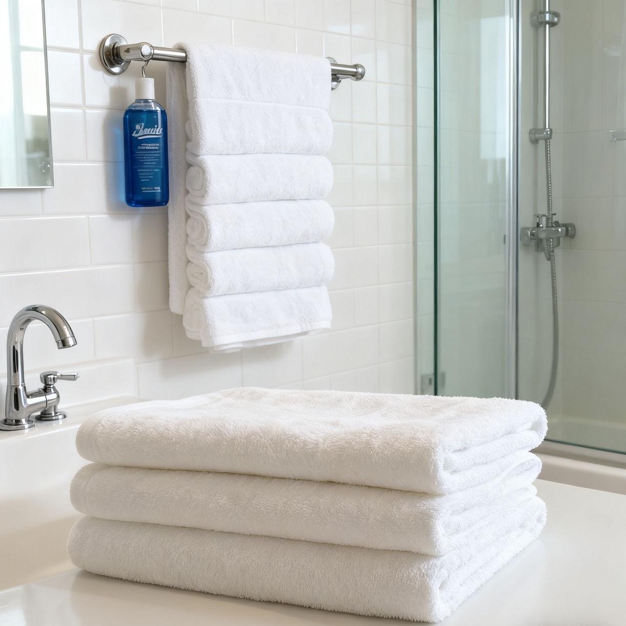 安力森/诚臻酒店用品 2025新款星级酒店专用白色纯棉毛巾浴巾方巾面巾地巾宾馆养老院月子中心用 毛巾 方巾33x33/60g