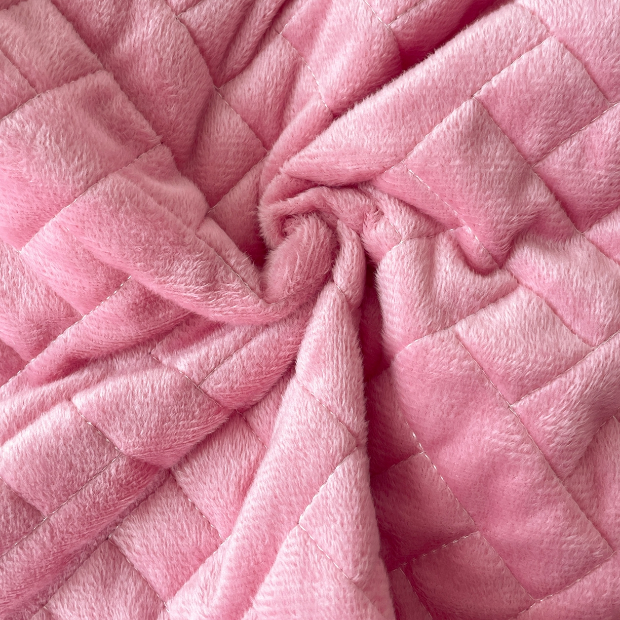 91家纺网 家纺一手货源 找家纺 橙子家居 2025秋冬新款高克重水晶绒保暖床盖棉加绒床盖床盖单件床盖单品单床盖 人字纹-柔粉