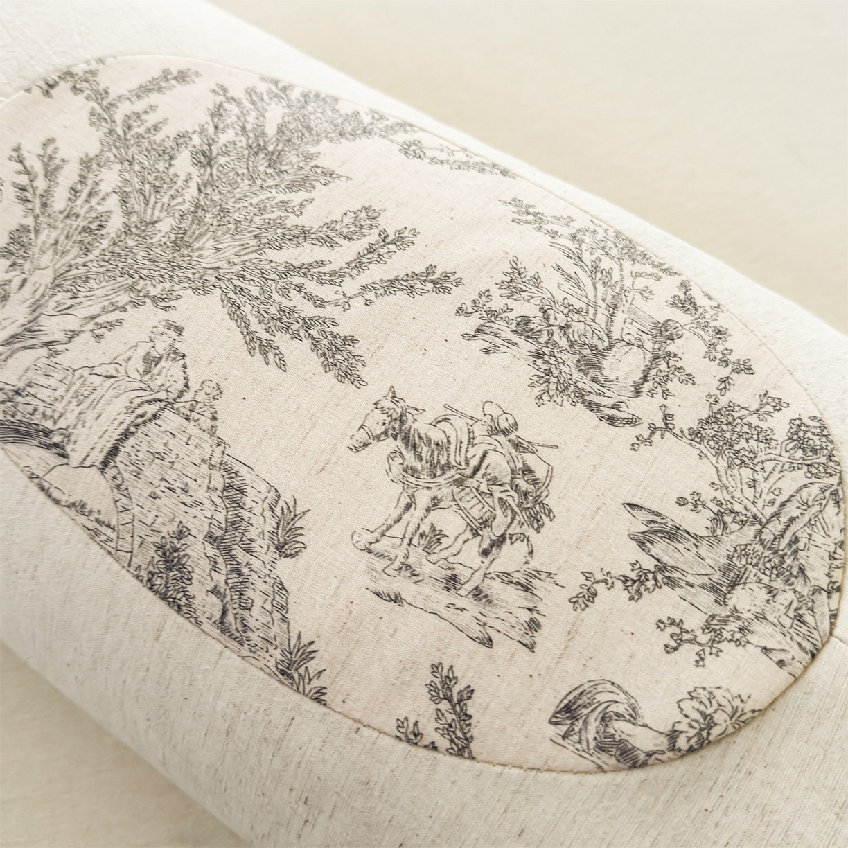 91家纺网 家纺一手货源 找家纺 麦肯锡 2025新款棉麻古朴圆柱荞麦枕 枕头枕芯 田园灰