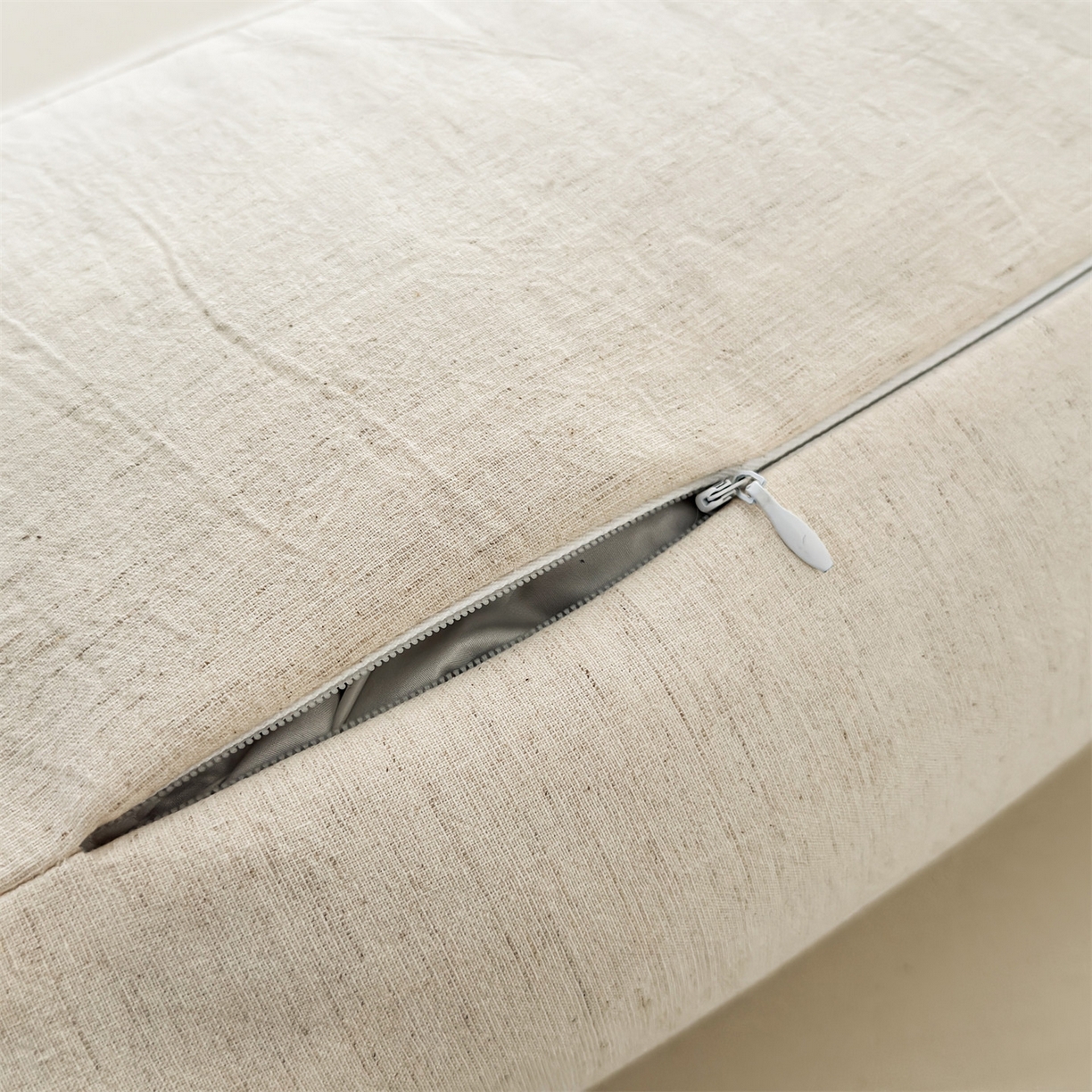 91家纺网 家纺一手货源 找家纺 麦肯锡 2025新款棉麻古朴圆柱荞麦枕 枕头枕芯 田园粉