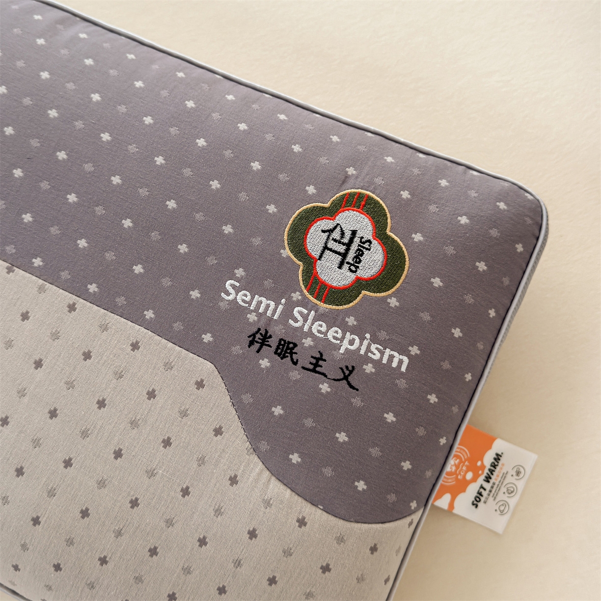 91家纺网 家纺一手货源 找家纺 麦肯锡 2025新款伴眠主义双层纱纯荞麦枕 枕头枕芯 灰色