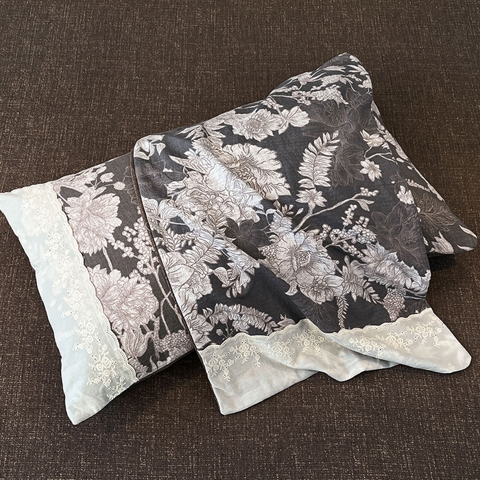 91家纺网 家纺一手货源 找家纺 （总）梦舒羽 2025新款A类原麻四件套蕾丝花边加厚被套1.5m床单床笠宿舍双人床套件