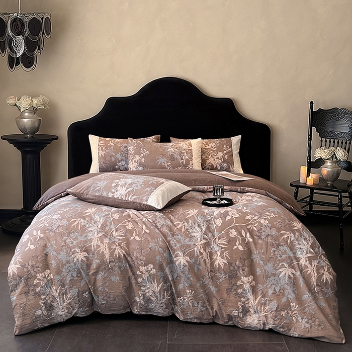 91家纺网 家纺一手货源 找家纺 梦舒羽 2025新款A类原麻四件套蕾丝花边加厚被套1.5m床单床笠宿舍双人床套件 金枝玉叶