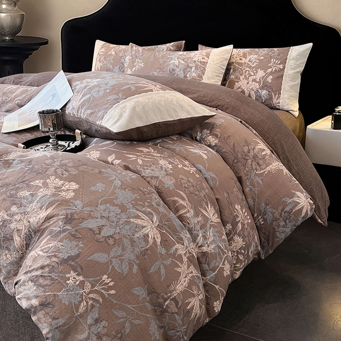 91家纺网 家纺一手货源 找家纺 （总）圣比熊 2025新款原麻蕾丝花边四件套