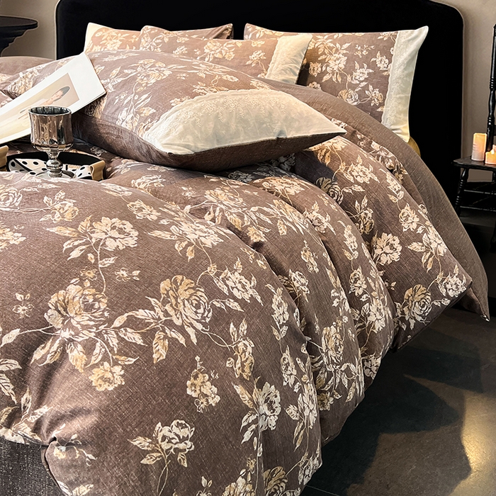 91家纺网 家纺一手货源 找家纺 （总）圣比熊 2025新款原麻蕾丝花边四件套