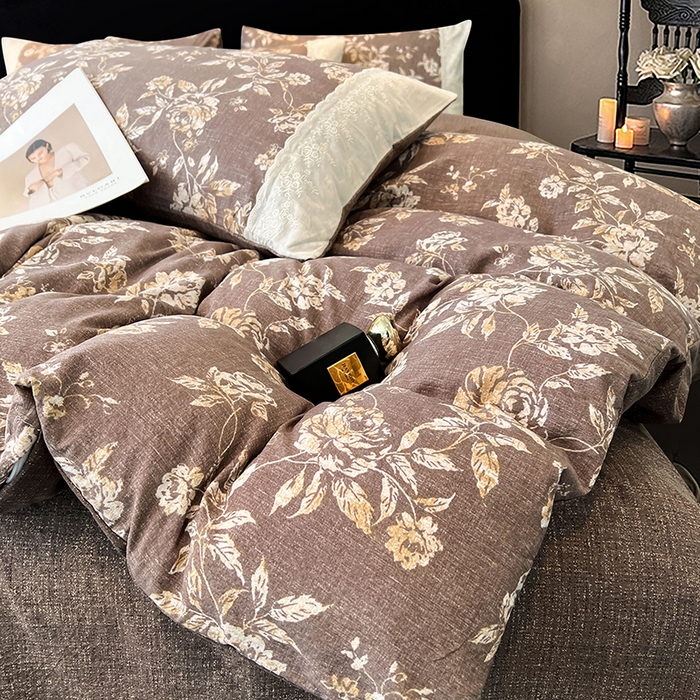 91家纺网 家纺一手货源 找家纺 （总）圣比熊 2025新款原麻蕾丝花边四件套