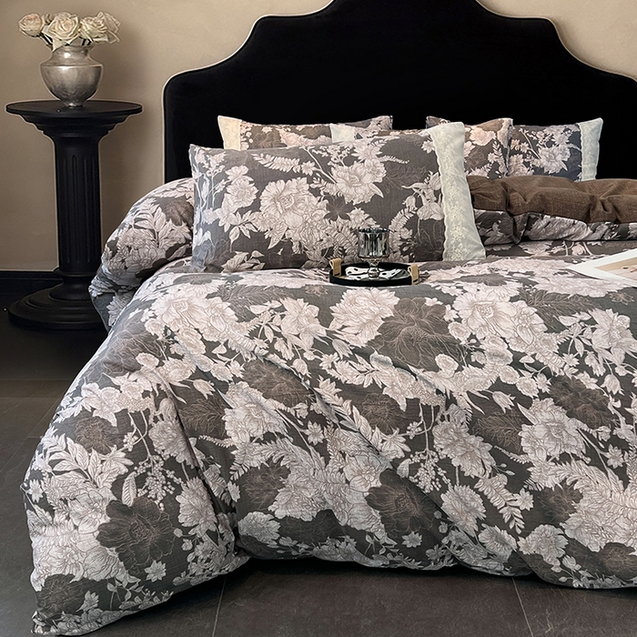 91家纺网 家纺一手货源 找家纺 圣比熊 2025新款原麻蕾丝花边四件套 浮绘花影-白