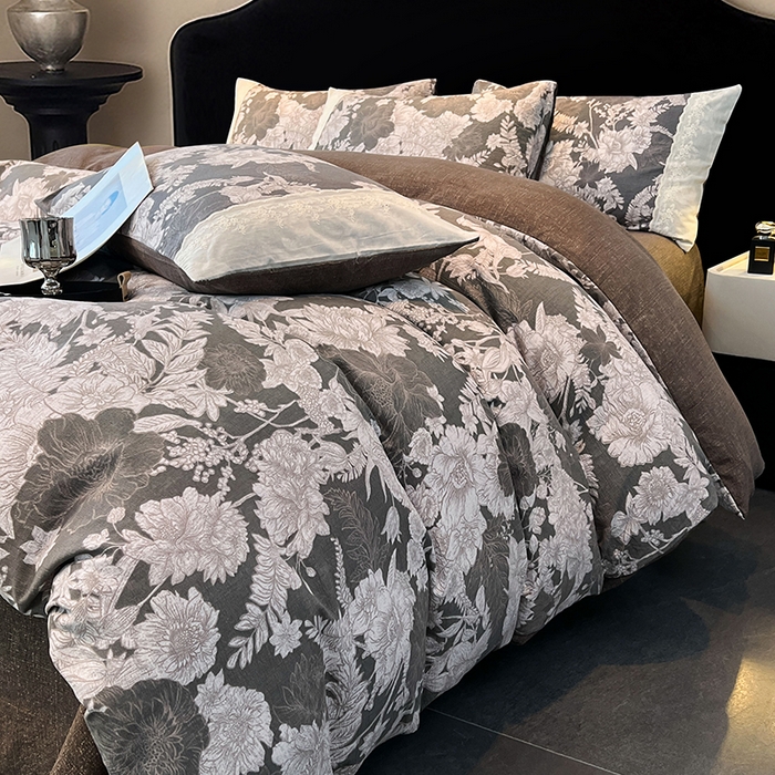 圣比熊 2025新款原麻蕾丝花边四件套 浮绘花影-白