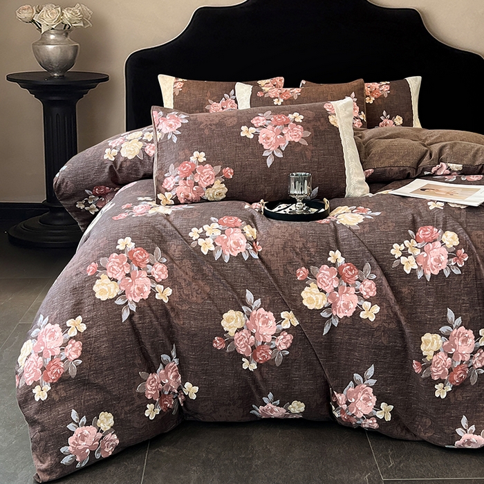 91家纺网 家纺一手货源 找家纺 圣比熊 2025新款原麻蕾丝花边四件套 繁花