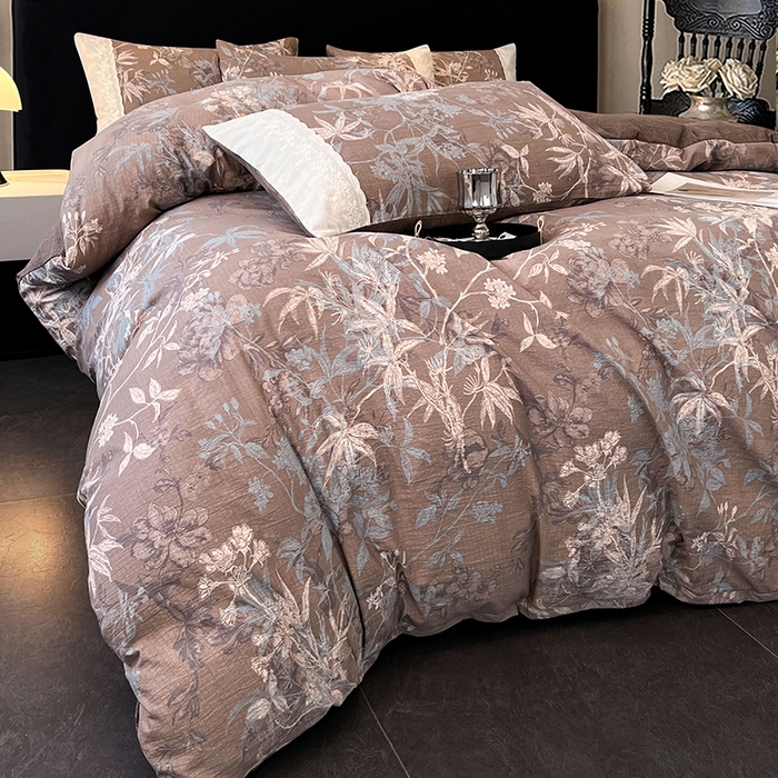 91家纺网 家纺一手货源 找家纺 圣比熊 2025新款原麻蕾丝花边四件套 金枝玉叶