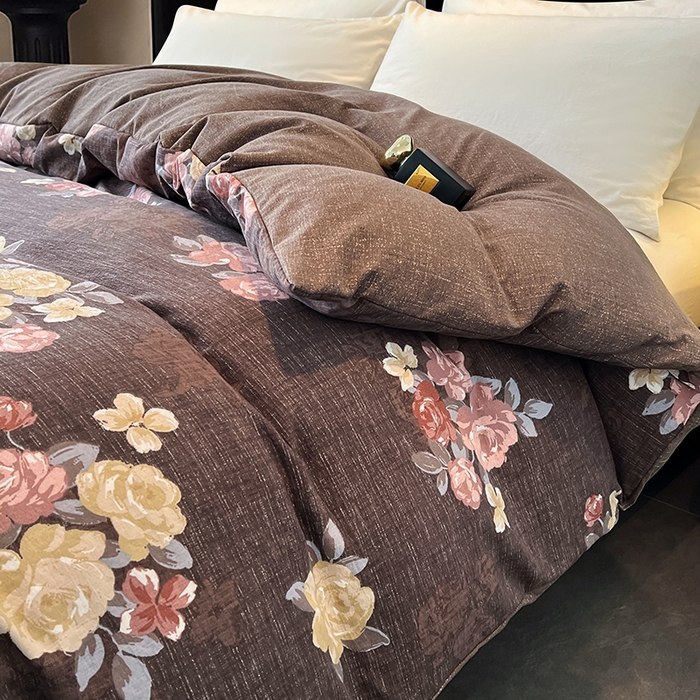 91家纺网 家纺一手货源 找家纺 圣比熊 2025新款原麻亲肤单品被套单件被套 繁花