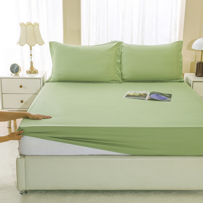 91家纺网 家纺一手货源 找家纺 卡诗兰 2025新款外贸跨境电商亚马逊速卖通单床笠三件套欧美尺寸多多跨境平台TEMU SHEIN 草绿