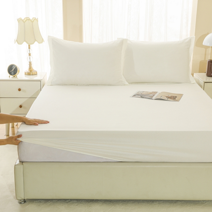 91家纺网 家纺一手货源 找家纺 卡诗兰 2025新款外贸跨境电商亚马逊速卖通单床笠三件套欧美尺寸多多跨境平台TEMU SHEIN 米白