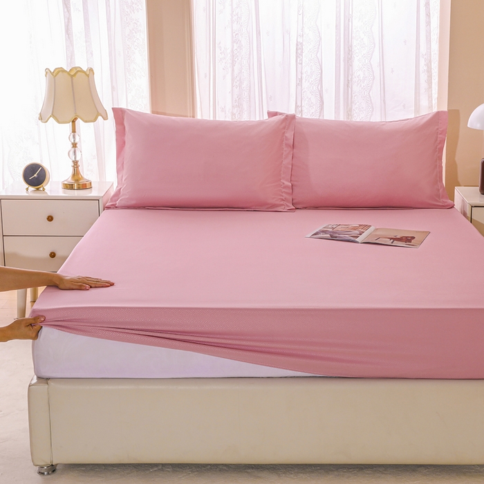 91家纺网 家纺一手货源 找家纺 卡诗兰 2025新款外贸跨境电商亚马逊速卖通单床笠三件套欧美尺寸多多跨境平台TEMU SHEIN 桃花粉