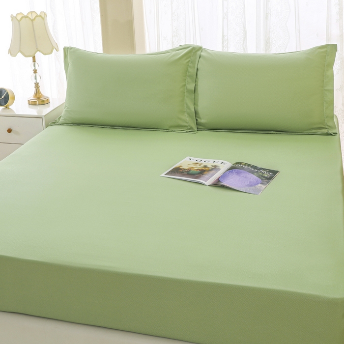 91家纺网 家纺一手货源 找家纺 卡诗兰 2025新款外贸跨境电商亚马逊速卖通单床笠三件套欧美尺寸多多跨境平台TEMU SHEIN 草绿