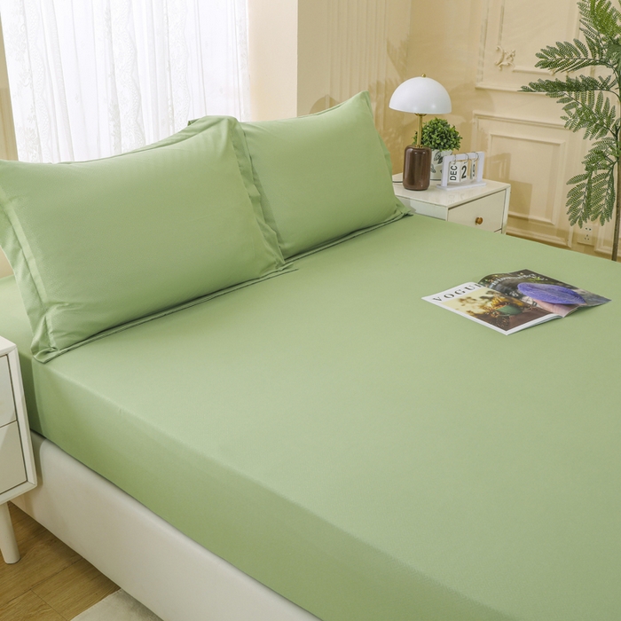 91家纺网 家纺一手货源 找家纺 卡诗兰 2025新款外贸跨境电商亚马逊速卖通单床笠三件套欧美尺寸多多跨境平台TEMU SHEIN 草绿