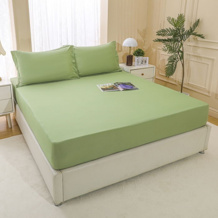 91家纺网 家纺一手货源 找家纺 卡诗兰 2025新款外贸跨境电商亚马逊速卖通单床笠三件套欧美尺寸多多跨境平台TEMU SHEIN 草绿