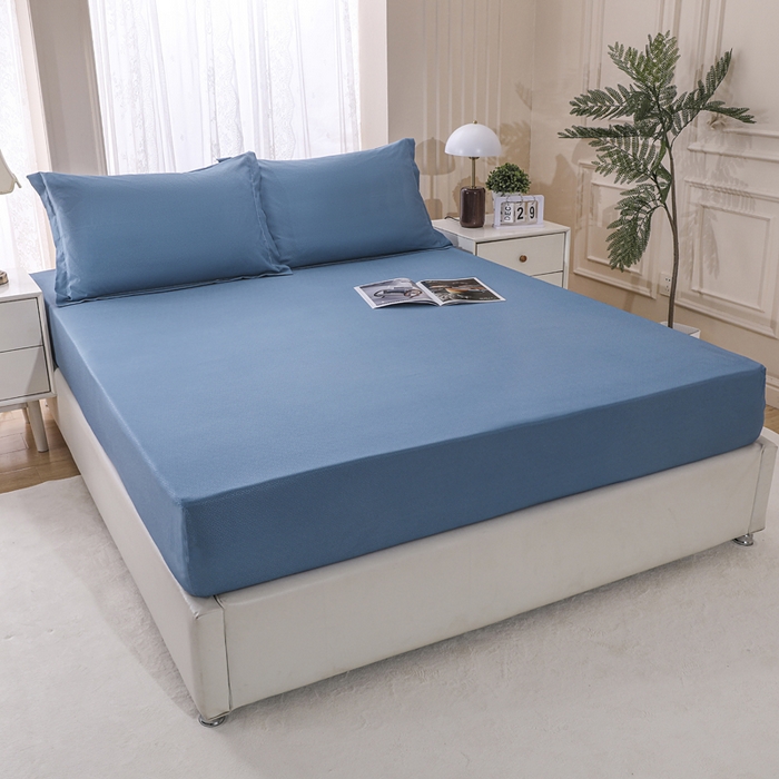 91家纺网 家纺一手货源 找家纺 卡诗兰 2025新款外贸跨境电商亚马逊速卖通单床笠三件套欧美尺寸多多跨境平台TEMU SHEIN 海蓝