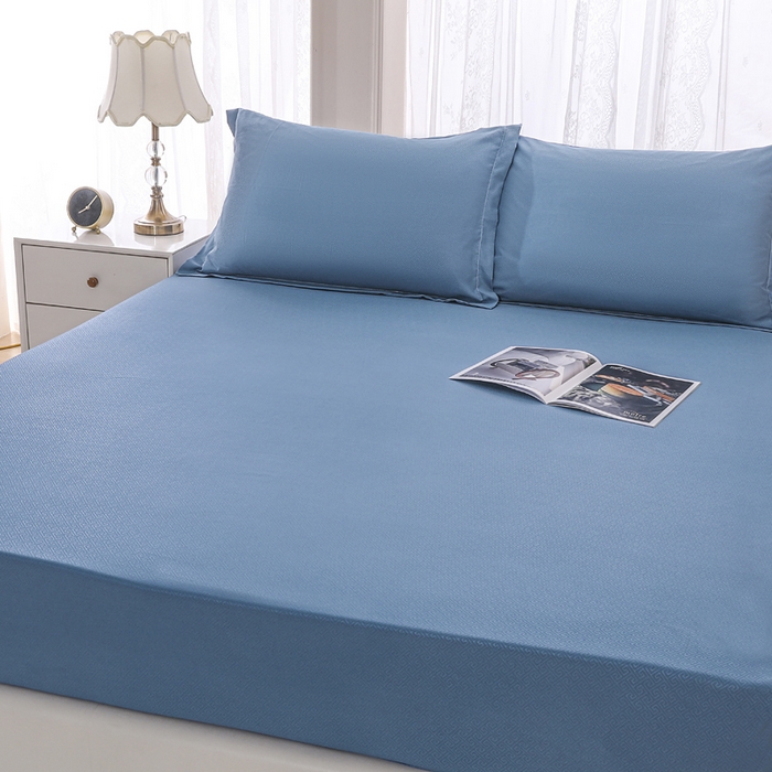 91家纺网 家纺一手货源 找家纺 卡诗兰 2025新款外贸跨境电商亚马逊速卖通单床笠三件套欧美尺寸多多跨境平台TEMU SHEIN 海蓝