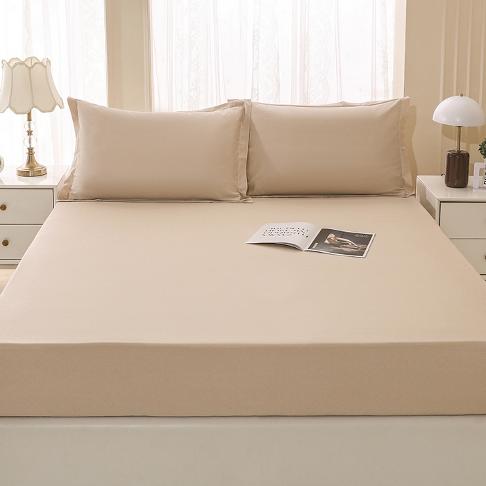 91家纺网 家纺一手货源 找家纺 卡诗兰 2025新款外贸跨境电商亚马逊速卖通单床笠三件套欧美尺寸多多跨境平台TEMU SHEIN 卡其