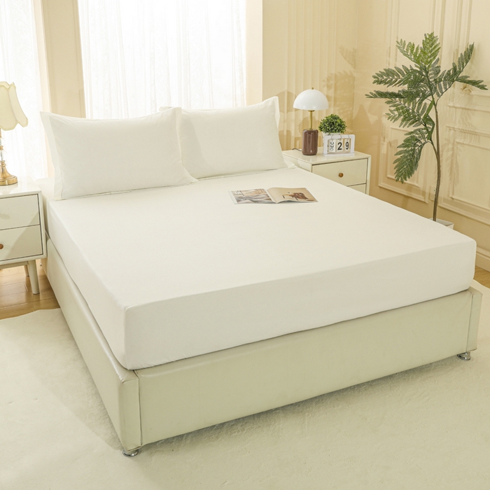 91家纺网 家纺一手货源 找家纺 卡诗兰 2025新款外贸跨境电商亚马逊速卖通单床笠三件套欧美尺寸多多跨境平台TEMU SHEIN 米白