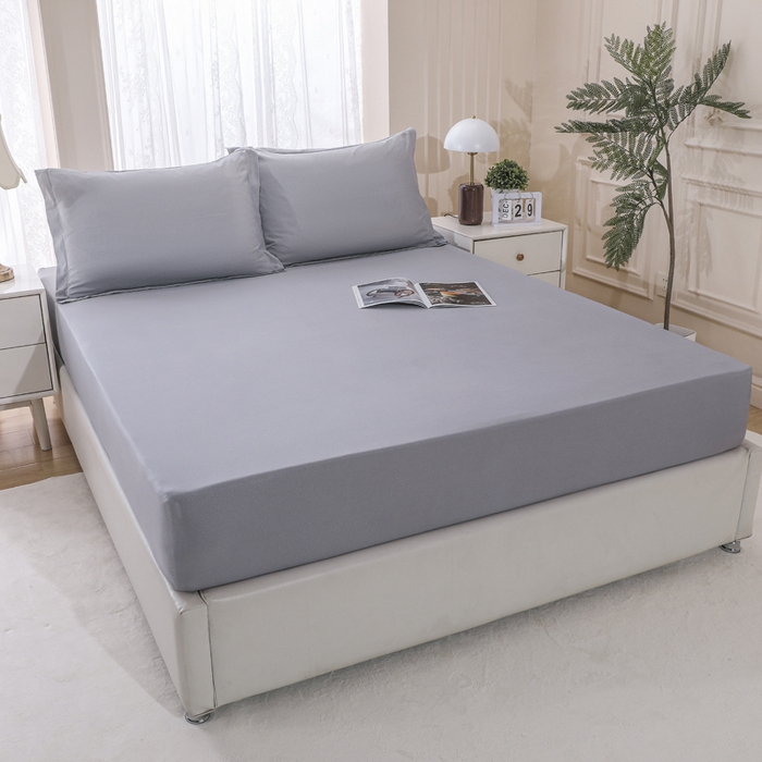 91家纺网 家纺一手货源 找家纺 卡诗兰 2025新款外贸跨境电商亚马逊速卖通单床笠三件套欧美尺寸多多跨境平台TEMU SHEIN 浅灰