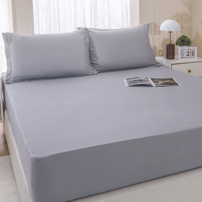 91家纺网 家纺一手货源 找家纺 卡诗兰 2025新款外贸跨境电商亚马逊速卖通单床笠三件套欧美尺寸多多跨境平台TEMU SHEIN 浅灰