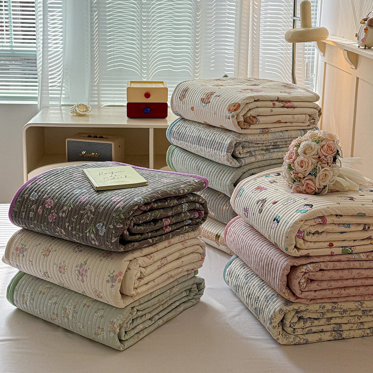 91家纺网 家纺一手货源 找家纺 （总）橙子家居 2025新款棉加绒床盖床盖单件床盖单品床盖三件套夹层水洗棉花跑量款现货