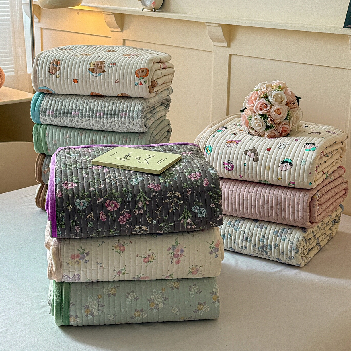 91家纺网 家纺一手货源 找家纺 （总）橙子家居 2025新款棉加绒床盖床盖单件床盖单品床盖三件套夹层水洗棉花跑量款现货