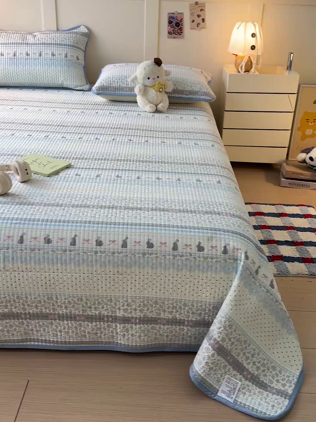 91家纺网 家纺一手货源 找家纺 橙子家居 2025新款棉加绒床盖床盖单件床盖单品床盖三件套夹层水洗棉花跑量款现货 花边兔