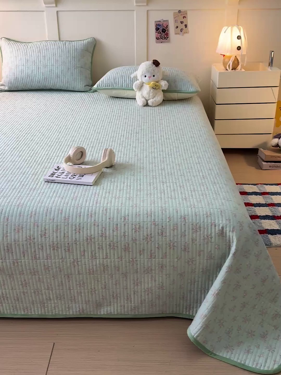 91家纺网 家纺一手货源 找家纺 橙子家居 2025新款棉加绒床盖床盖单件床盖单品床盖三件套夹层水洗棉花跑量款现货 若兮花