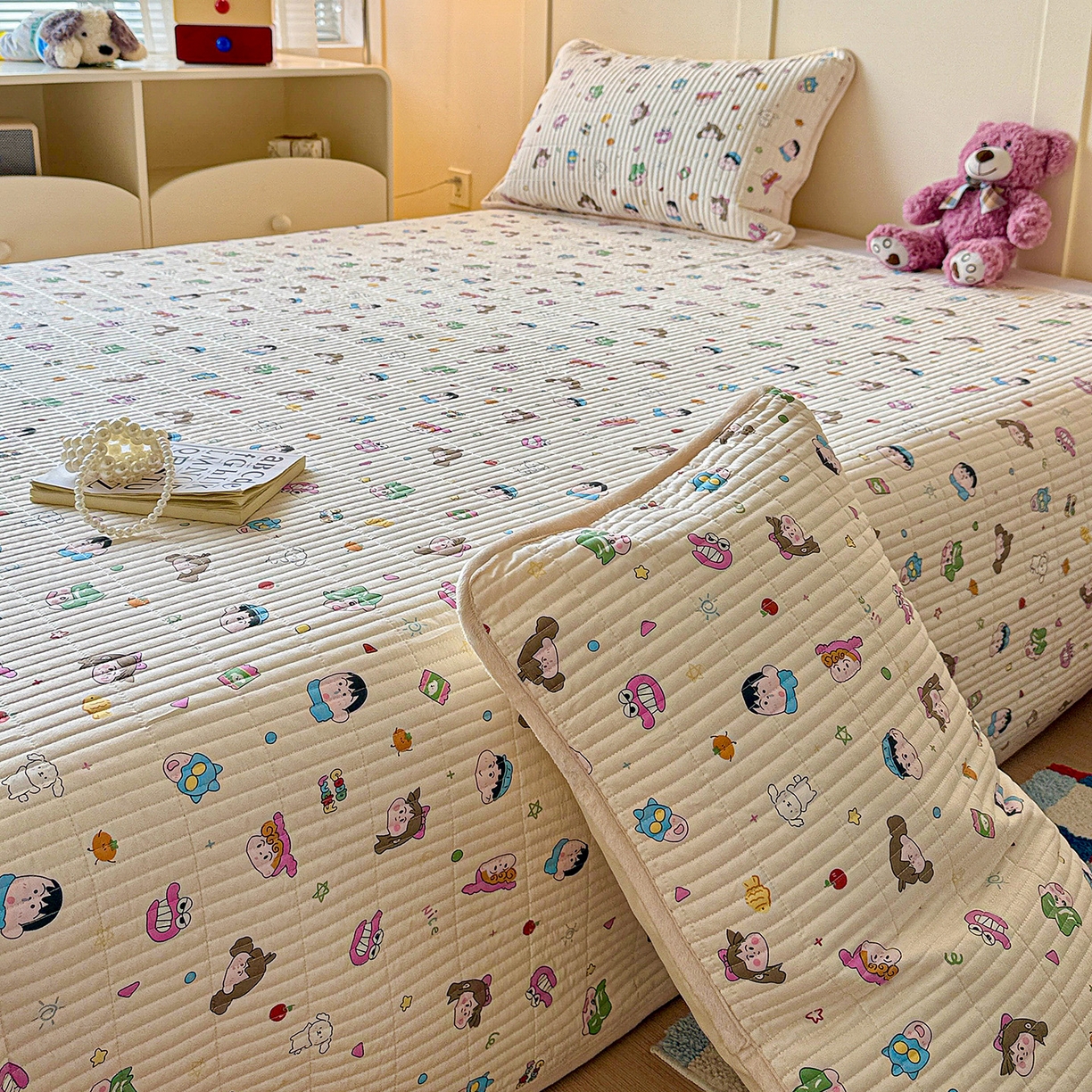 91家纺网 家纺一手货源 找家纺 橙子家居 2025新款棉加绒床盖床盖单件床盖单品床盖三件套夹层水洗棉花跑量款现货 新新一家