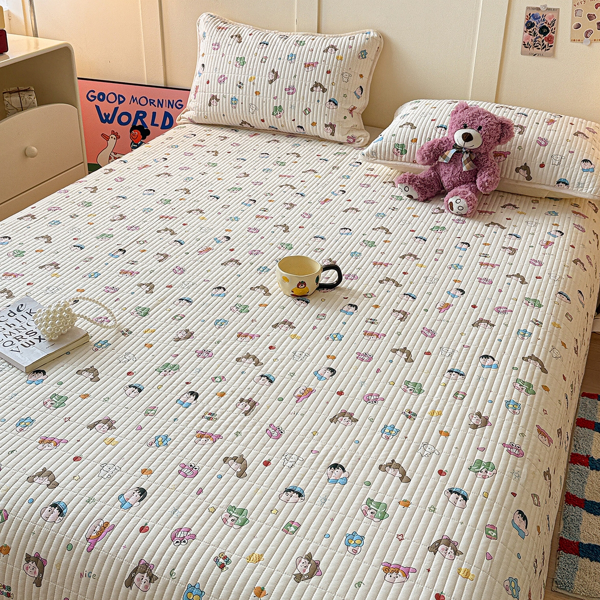 91家纺网 家纺一手货源 找家纺 橙子家居 2025新款棉加绒床盖床盖单件床盖单品床盖三件套夹层水洗棉花跑量款现货 新新一家