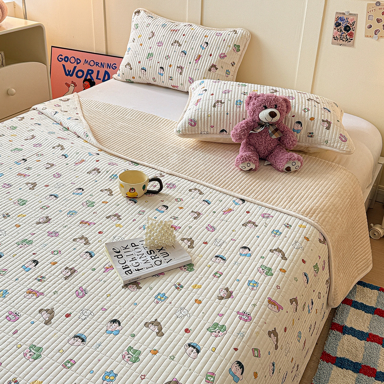 91家纺网 家纺一手货源 找家纺 橙子家居 2025新款棉加绒床盖床盖单件床盖单品床盖三件套夹层水洗棉花跑量款现货 新新一家