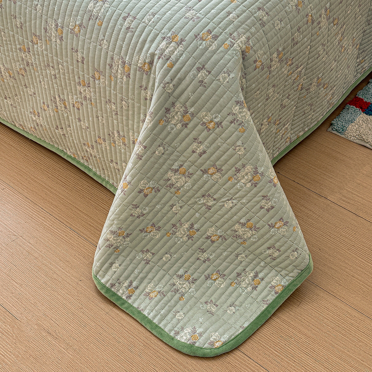 91家纺网 家纺一手货源 找家纺 橙子家居 2025新款棉加绒床盖床盖单件床盖单品床盖三件套夹层水洗棉花跑量款现货 云棠