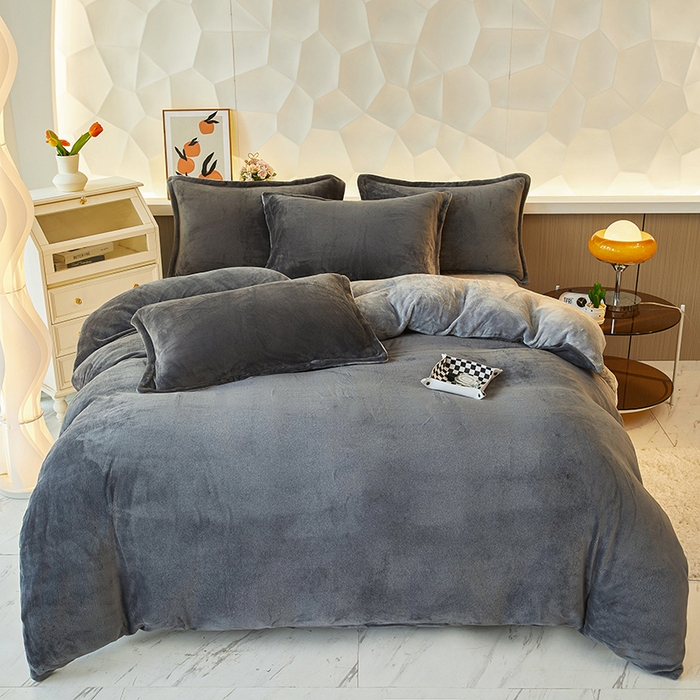 91家纺网 家纺一手货源 找家纺 （总）三盛源 2025新款牛奶绒床品四件套冬季加厚珊瑚绒被套罩双面加绒法兰绒床单三件套