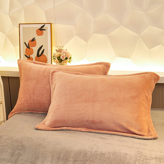 91家纺网 家纺一手货源 找家纺 三盛源 2025新款牛奶绒床品四件套冬季加厚珊瑚绒被套罩双面加绒法兰绒床单三件套 豆沙-灰